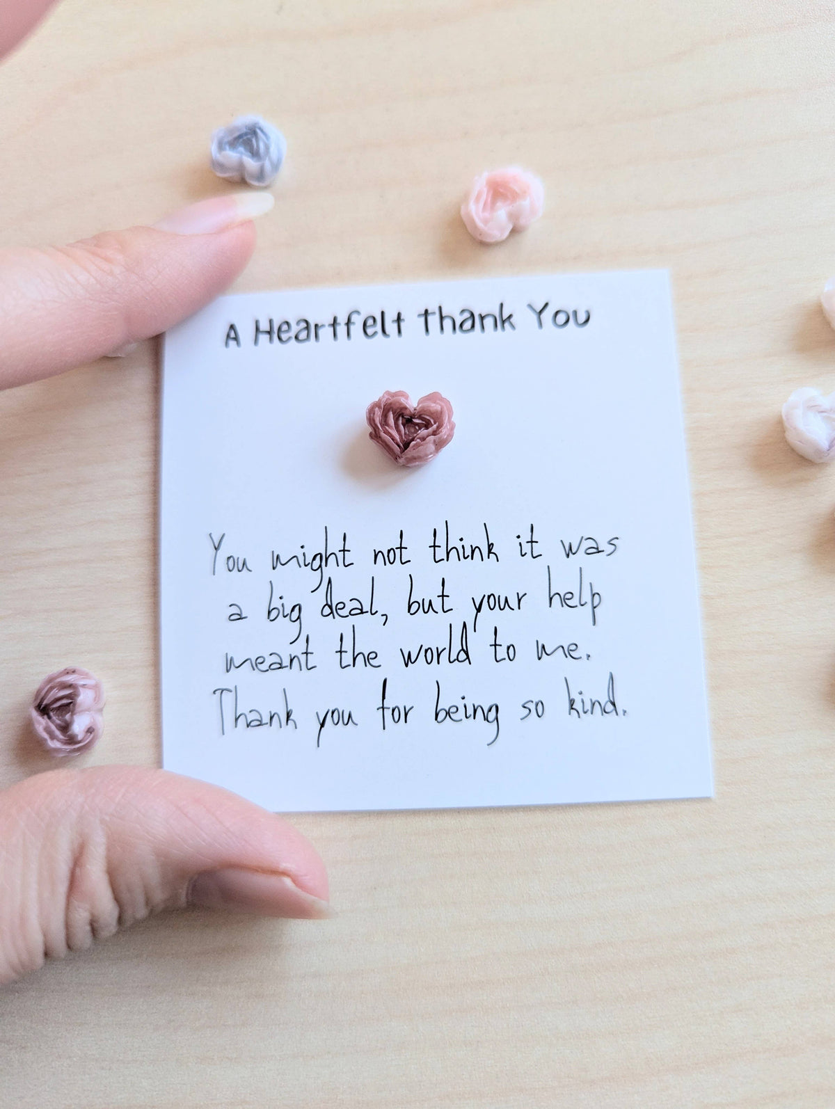 UNLIFTED INK Mini Gratitude Card with Heart Figurine - Appreciation Gift