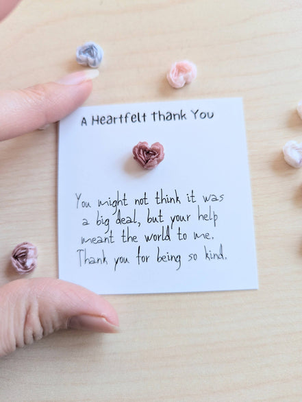UNLIFTED INK Mini Gratitude Card with Heart Figurine - Appreciation Gift
