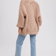 BLUIVY CHUNKY CABLE CARDIGAN