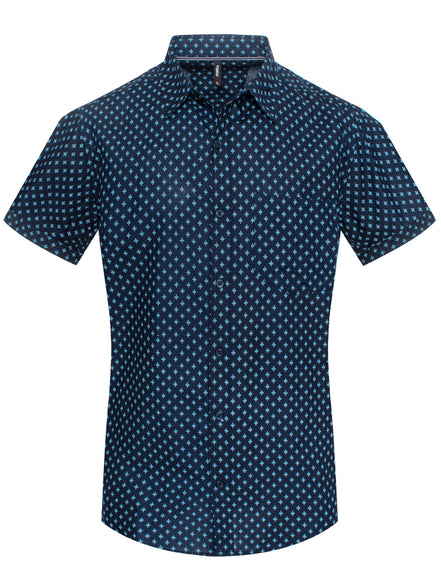 MPS-3014 Diamond Motif Cotton-Blend Casual Shirt