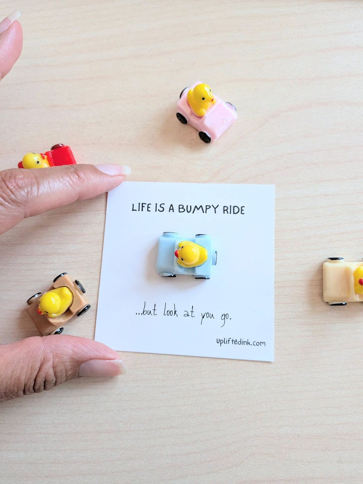UNLIFTED INK Duck Driving Car Mini Encouragement Card