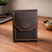 Leather Cash Wallet, Vertical Minimalist Wallet, 2026 wallet