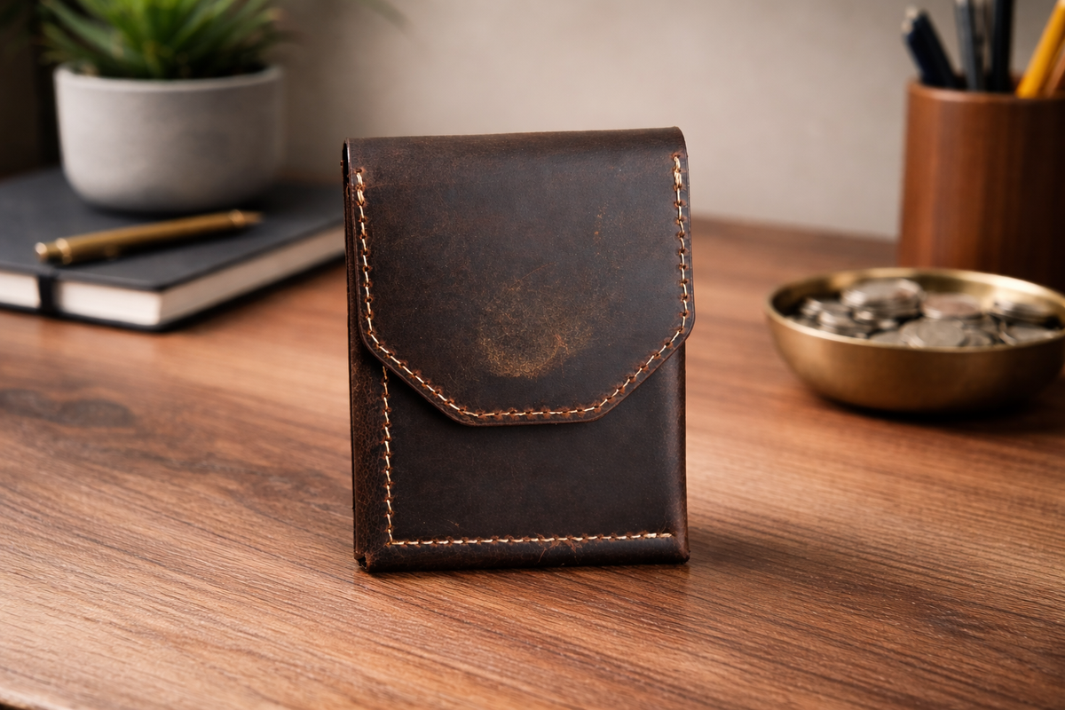Leather Cash Wallet, Vertical Minimalist Wallet, 2026 wallet