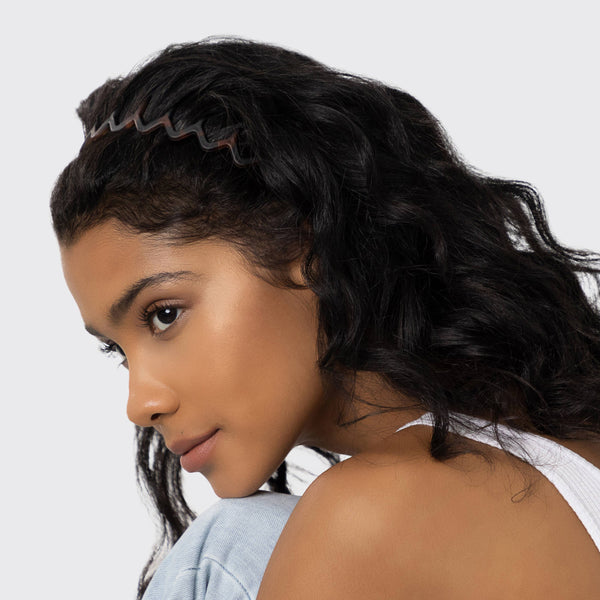 KITSCH Zig Zag Headband 2pc - Black & Tort