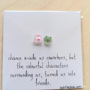 UNLIFTED INK Coworker BFF Card with 2 Mini Figurines & Custom Message