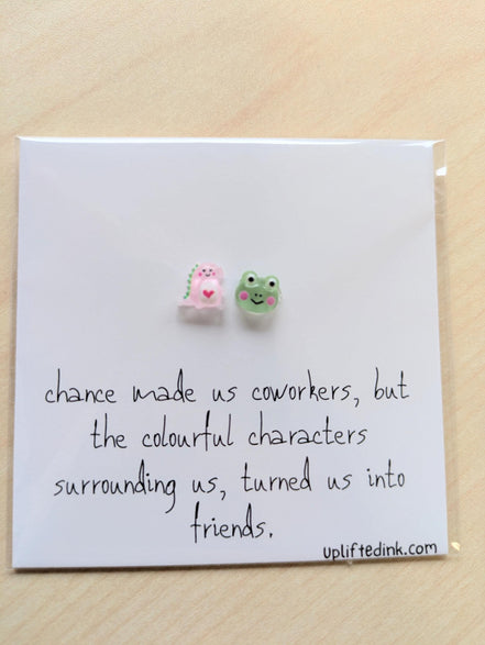 UNLIFTED INK Coworker BFF Card with 2 Mini Figurines & Custom Message