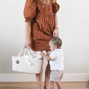 FEPHAS Rope Diaper Caddy- Off-white