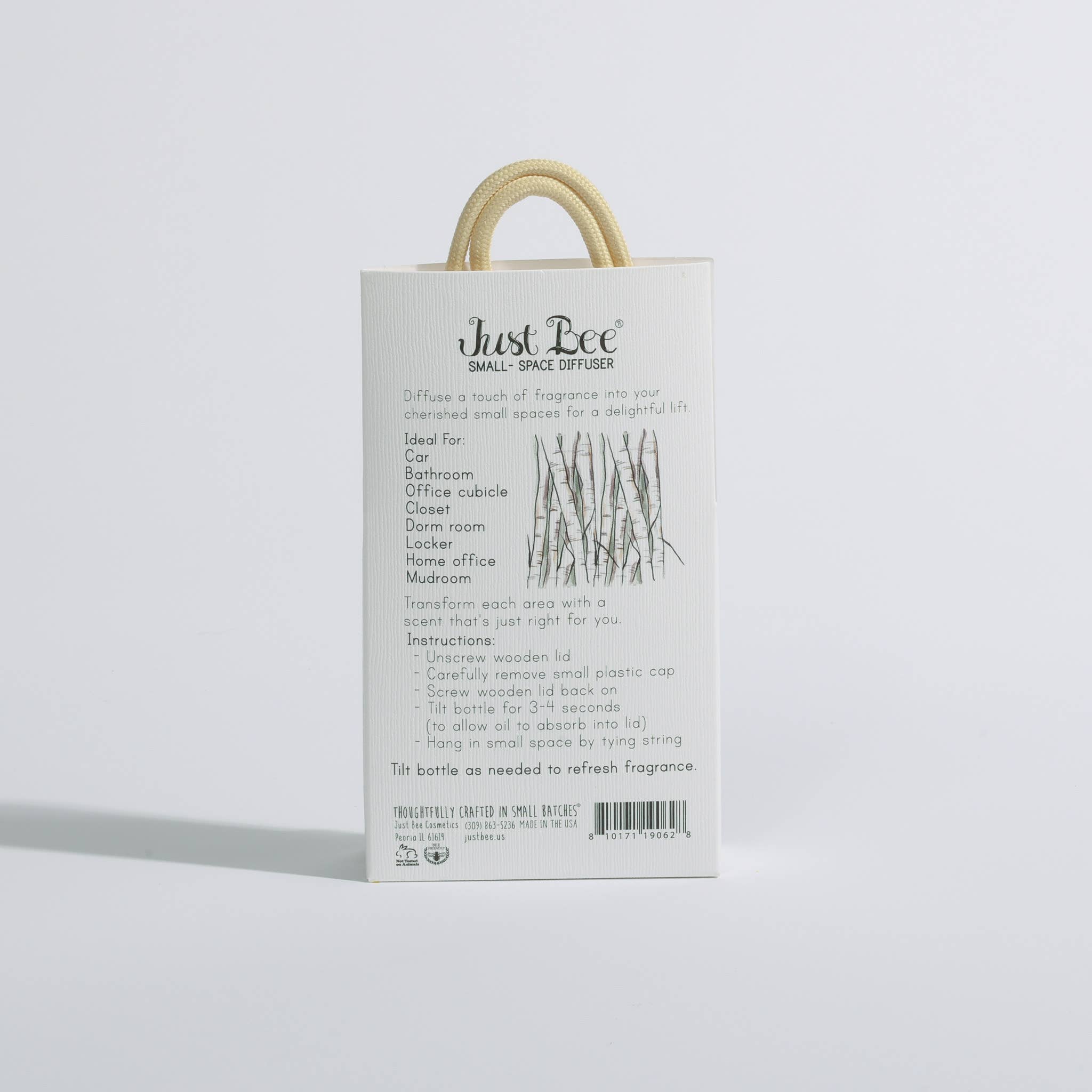 JUST BEE Small-Space Hanging Diffuser - White Birch