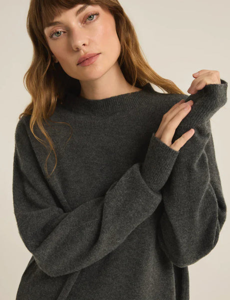 ZSUPPLY GIA CREW NECK SWEATER-CHARCOAL