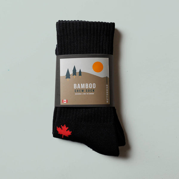 MUTTONHEAD Bamboo Crew Sock - Canada Leaf
