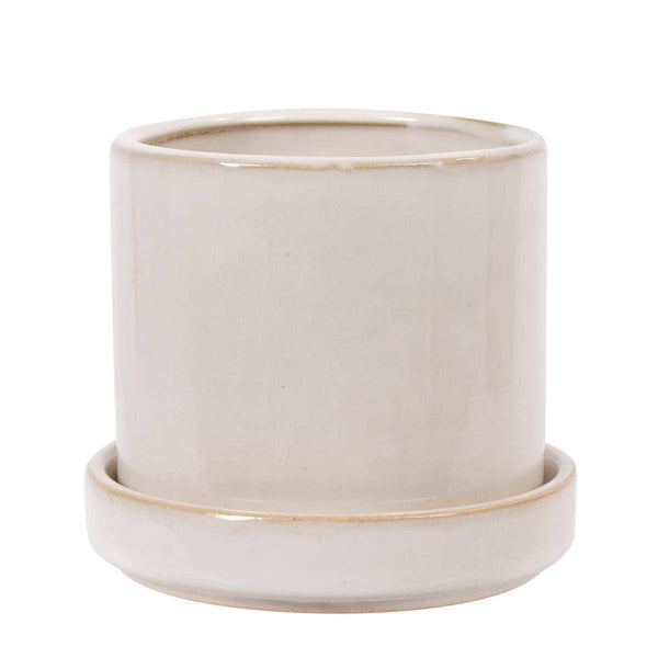 Truu Design Stylish Petra Ceramic Planter with Saucer