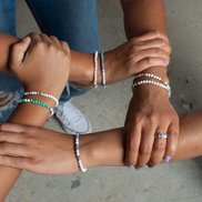 Morse Code Matching Set Beaded Bracelet | Mother & Daughter