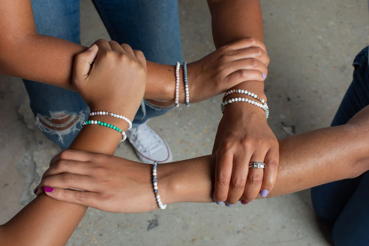 Morse Code Matching Set Beaded Bracelet | Mother & Daughter