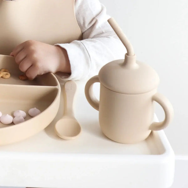 Baby bliss Sippy Cup with Straw, Spill-Proof & Anti-Stain - Caramel