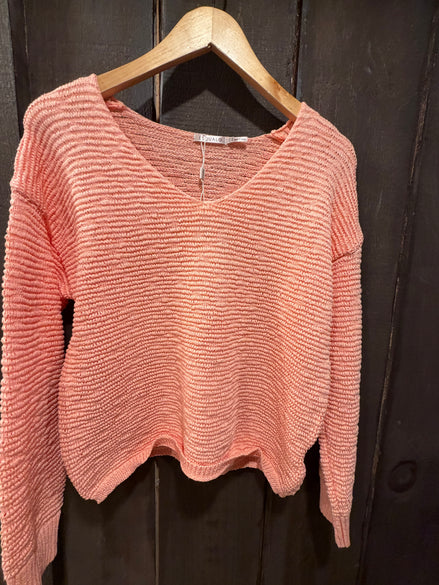ESQUALO Sweater v/neck tape yam KNIT SWEATER