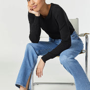 Paris Slit Slim Straight Leg Jeans
