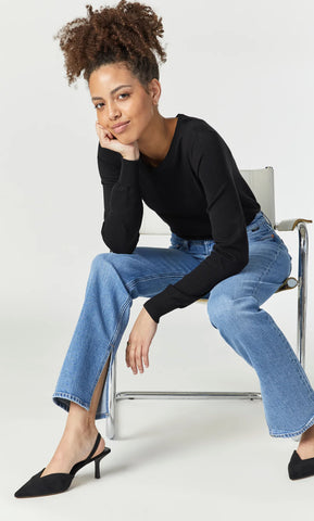 Paris Slit Slim Straight Leg Jeans