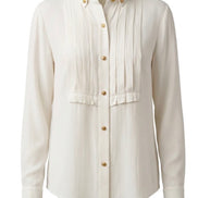 LIVERPOOL LS TUXEDO WOVEN TOP W HIGH COLLAR