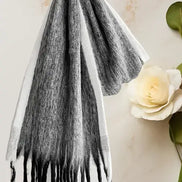 JC021030 Long Fringe Cozy Fuzzy Two-Tone Ombre Scarf