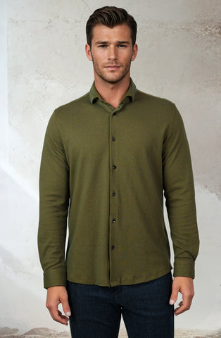 STONE ROSE 2 Tone DT Pique LS KNIT