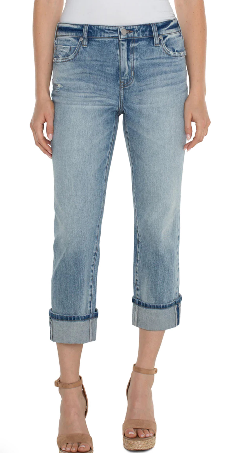 LIVERPOOL MARLEY GIRLFRIEND WITH CUFF CROP DENIM