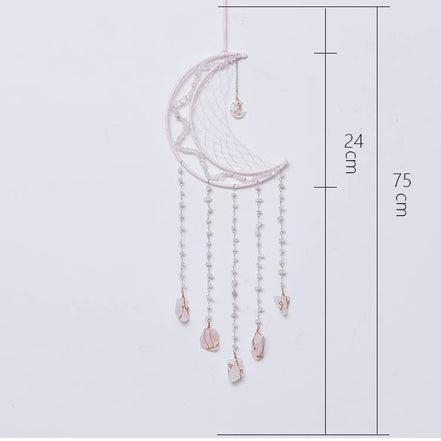 Crystolver 75cm Crystal Agate Large Moon Dream Catcher