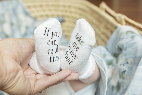 Take Me to My Aunt Baby Socks | Baby Items | Baby Shower