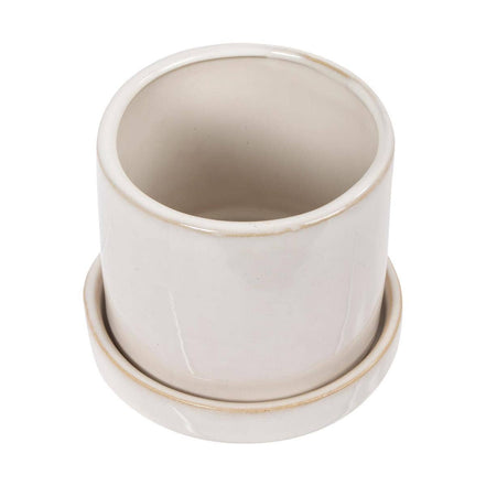 Truu Design Stylish Petra Ceramic Planter with Saucer