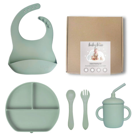 Baby bliss Infant Feeding Set, Baby Mealtime Gift Set with Box
