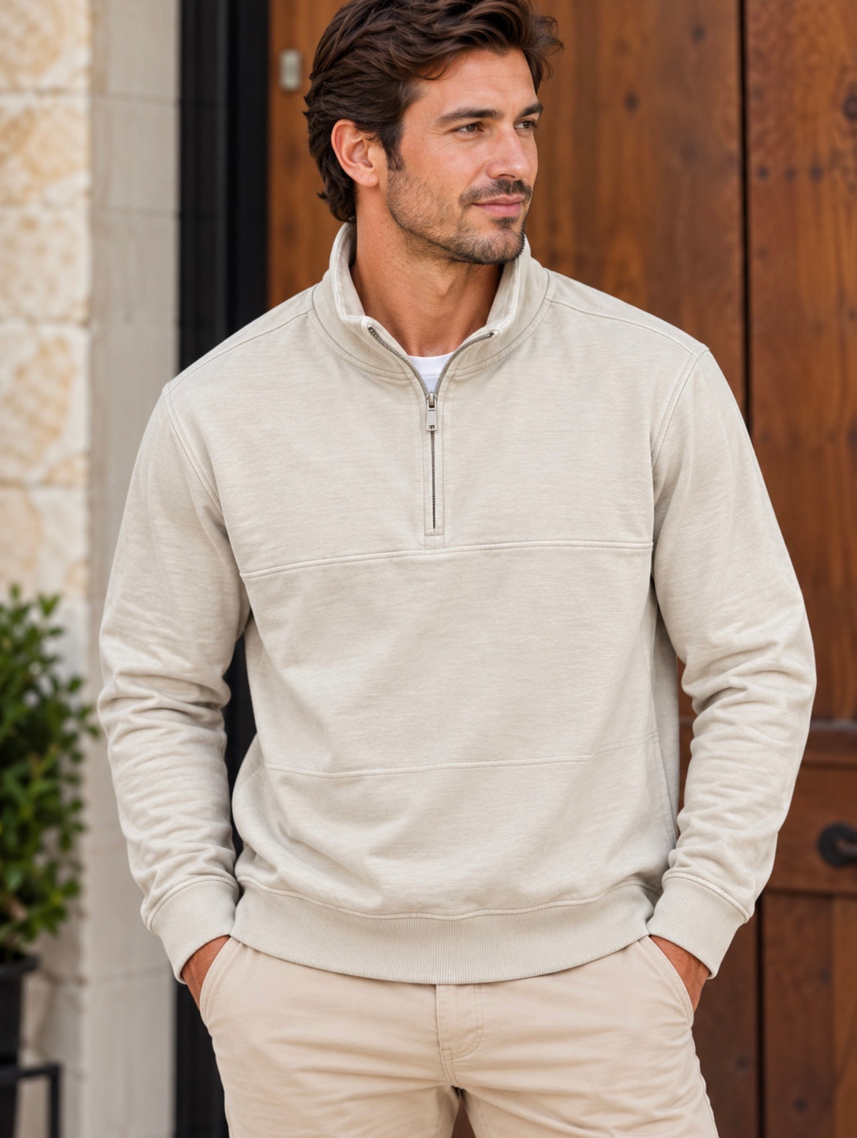 HEDGE FRENCH TERRY MUCK ZIP LS