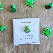 UNLIFTED INK Frogs Go Eat Bugs Card with Frog Figurine & Mini Note