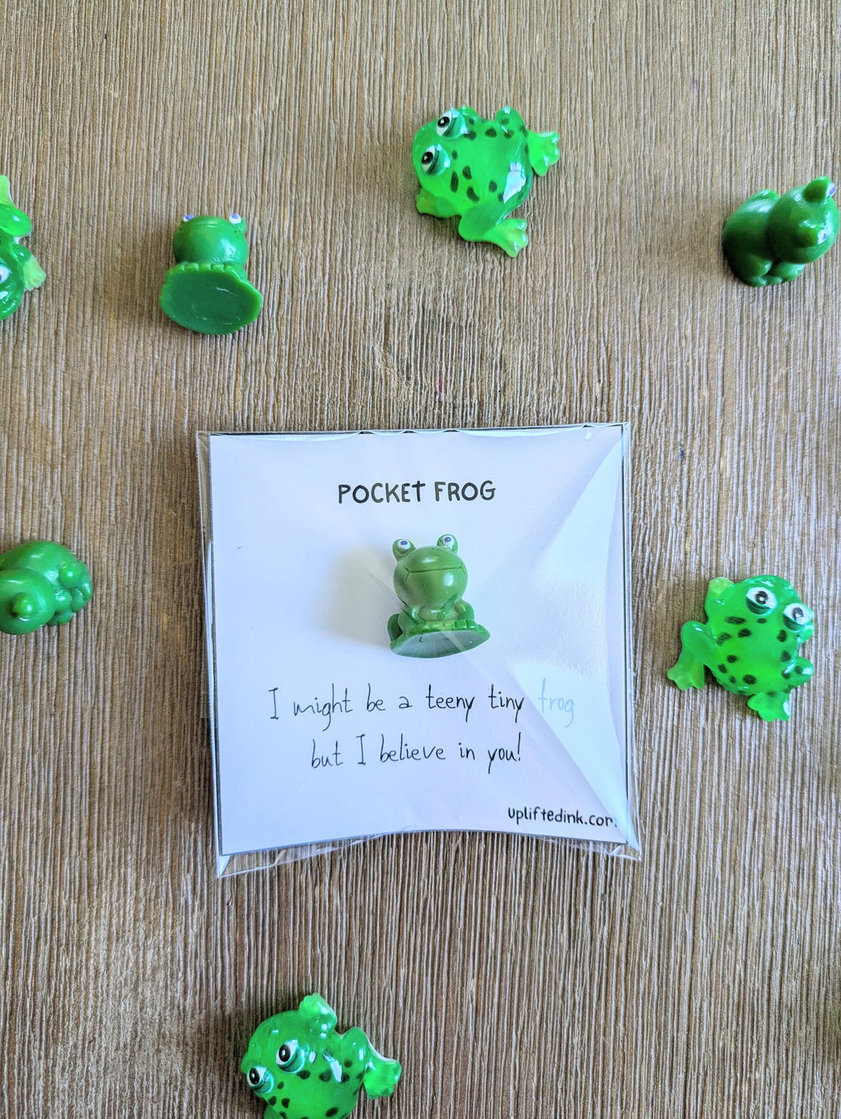UNLIFTED INK Frogs Go Eat Bugs Card with Frog Figurine & Mini Note