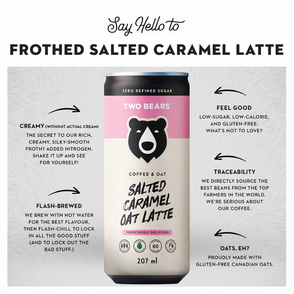 TWO BEARS Frothed Salted Caramel Oat Latte (207 ml)