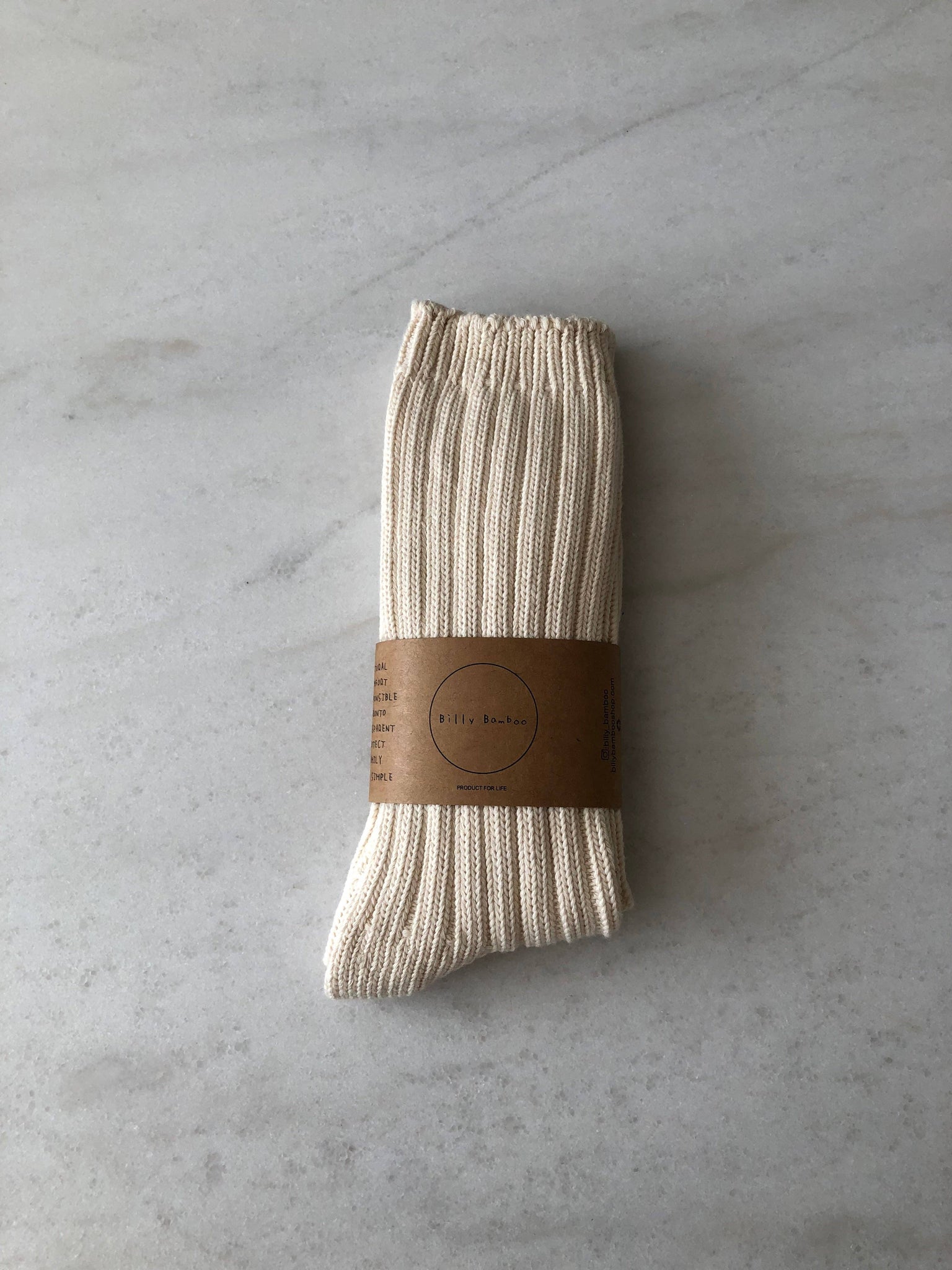 BILLY BAMBOO CHUNKY RIBBED COTTON HIGH SOCKS