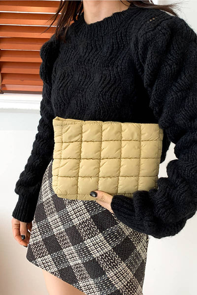 24 POPS Quilted Cosmetic Makeup Pouch Clutch Bag