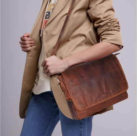 GREENWOOD LEATHER Smart Messenger Steven Mini 11"-GW113