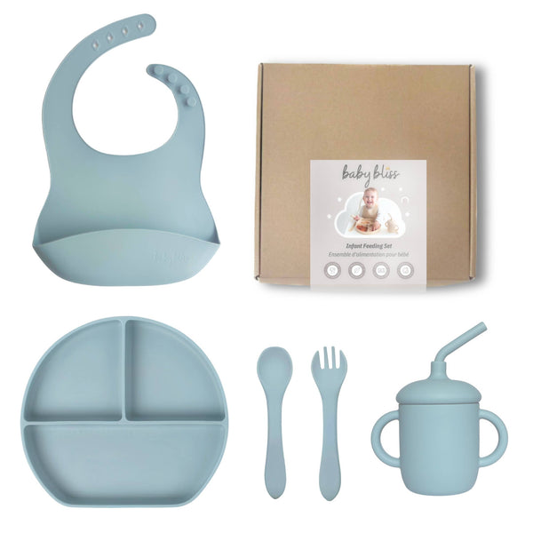 Baby bliss Infant Feeding Set, Baby Mealtime Gift Set with Box