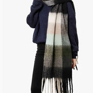 JC SUNNY FASHION Oversized Colorful Cozy Long Fringe Fuzzy Scarf