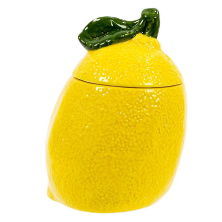 Truu Design Lemon Lidded Jar, 4"x3.5"x5.5", Ceramic