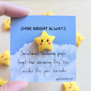 UNLIFTED INK Mini Encouragement Card with Star Keepsake | Shine Bright