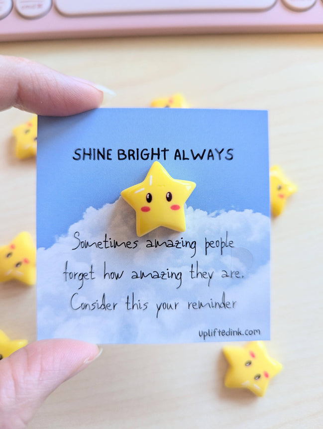 UNLIFTED INK Mini Encouragement Card with Star Keepsake | Shine Bright