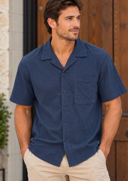 HEDGE SS BUTTON DOWN COTTON TOP