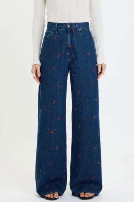 DAZE FAR OUT HIGH RISE WIDE LEG-CHERRY AVENUE