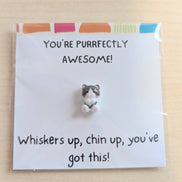 UPLIFTED INK You've Got This Card with Cat Figurine & Custom Message