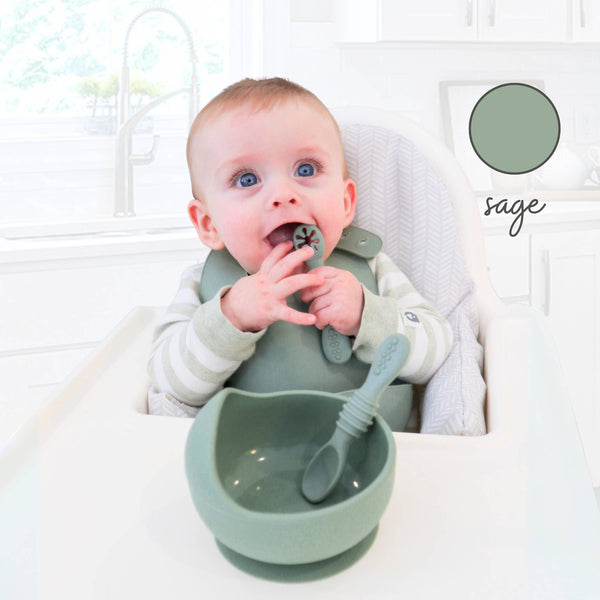 Baby bliss Infant Training Spoons for Self Feeding - Sage