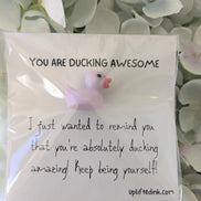 UPLIFTED INK Handmade Funny Duck Greeting Card with Keepsake