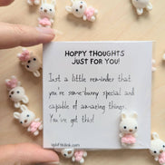 UNLIFTED INK Hoppy Thoughts Uplifting Mini Card with Bunny Figurine