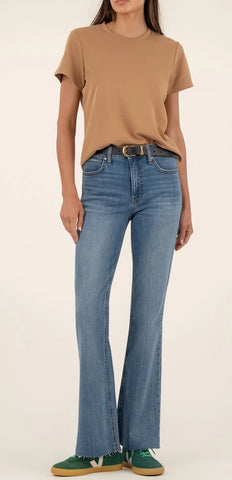 KUT STELLA HIGH RISE HARDW HARDWORKING FAB AB FLARE W/RAW HEM