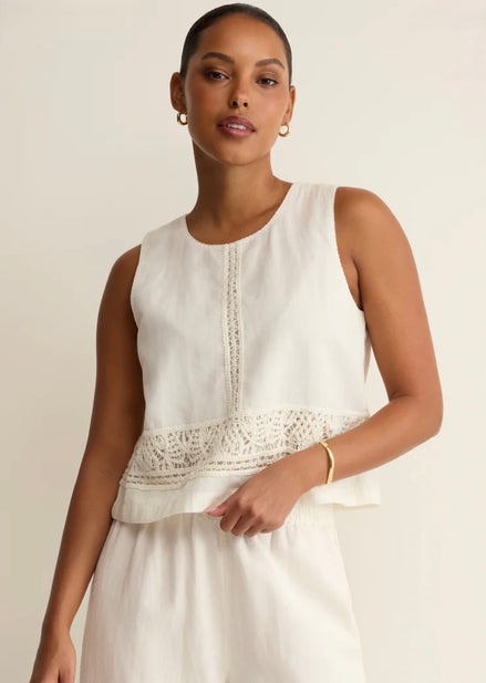 ZSUPPLY SLOANE EMBROIDERED
TOP-WHITE