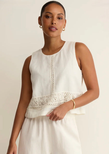 ZSUPPLY SLOANE EMBROIDERED
TOP-WHITE